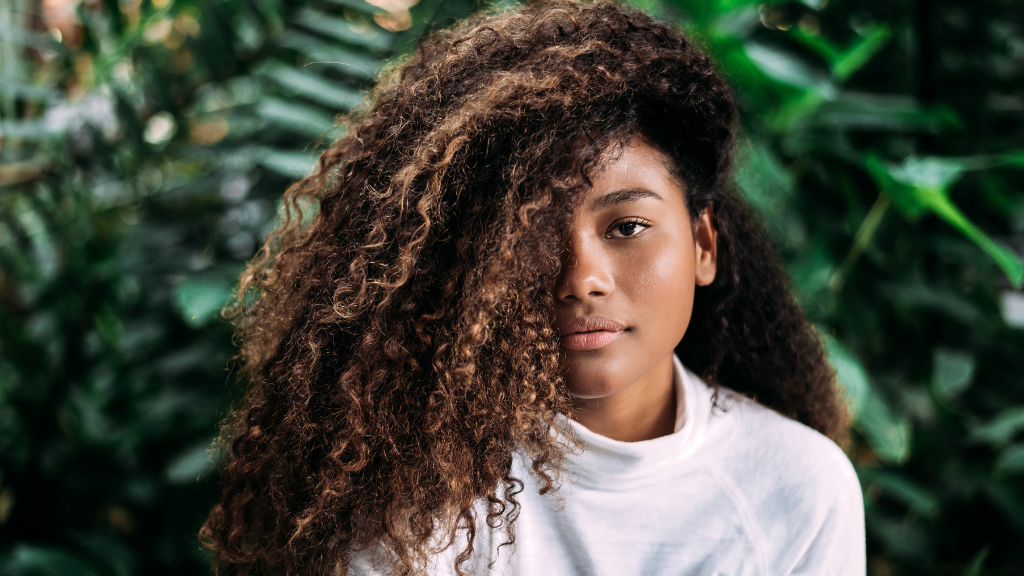 Heavy Curly Brown Hair Woman