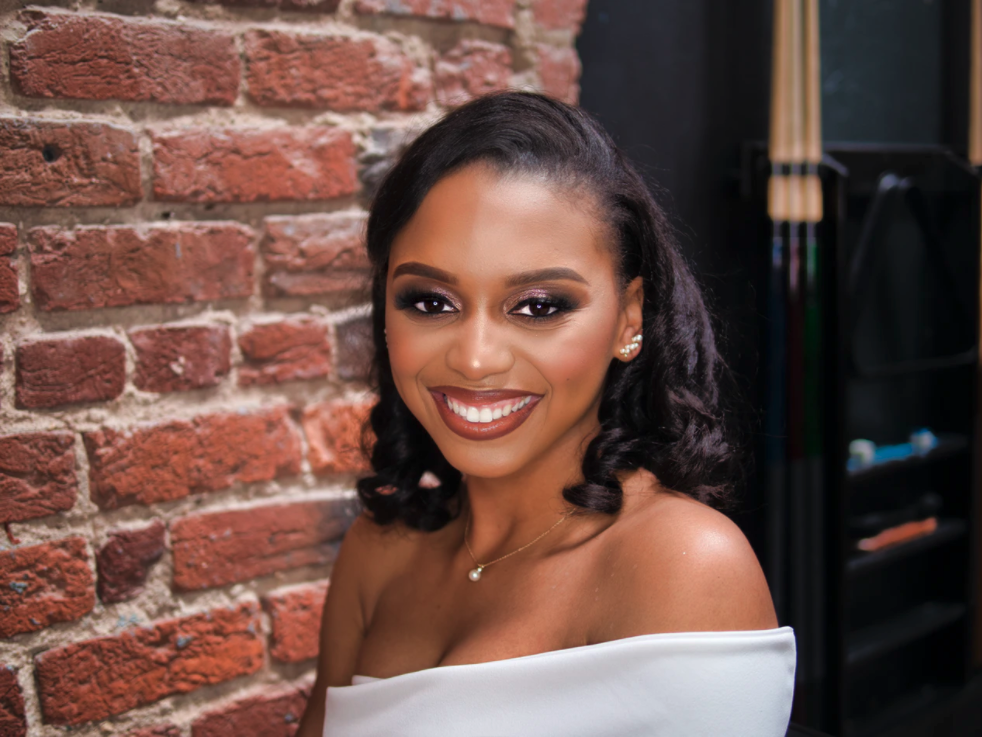 White Dressed Woman With Smiling Face