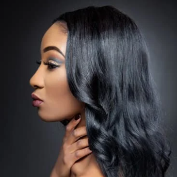 Side View Of African American Black Hair Woman